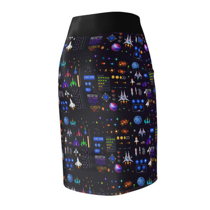 Space Invaders Pencil Skirt (AOP)