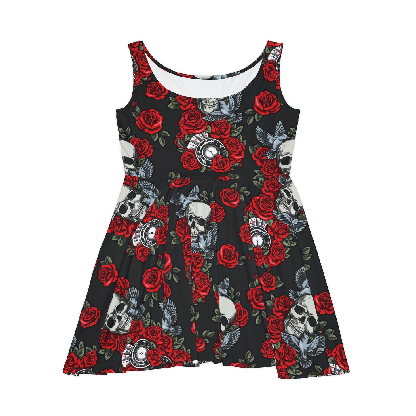 Women's Skater Dress Skulls and Roses