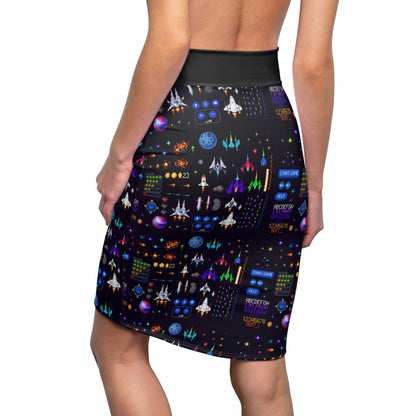 Space Invaders Pencil Skirt (AOP)