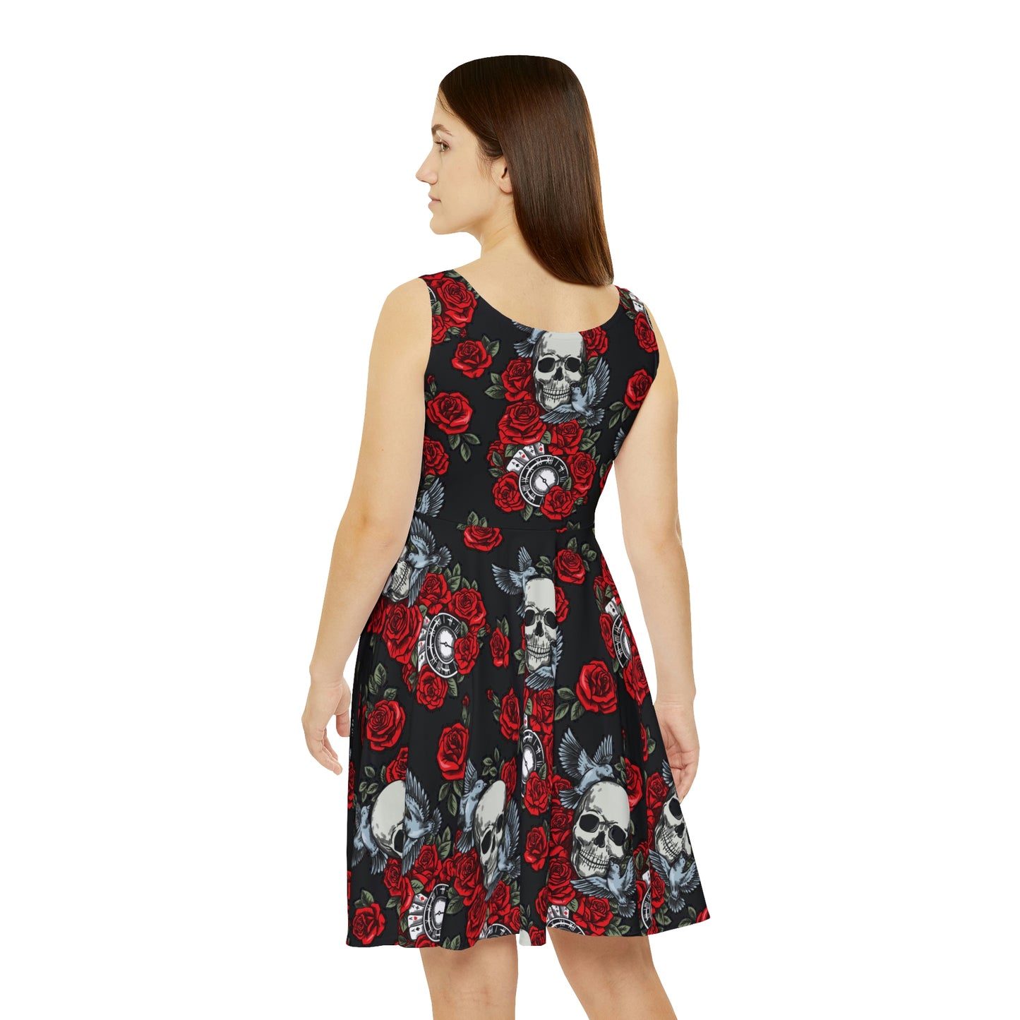 Women's Skater Dress Skulls and Roses