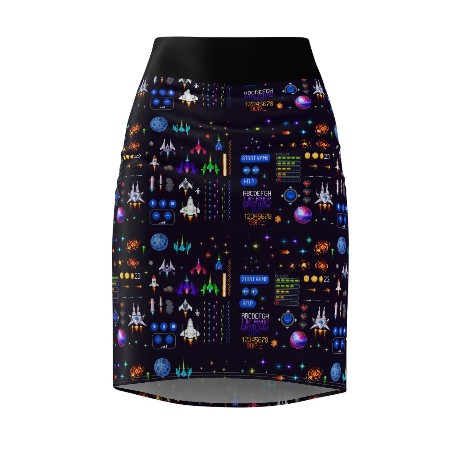 Space Invaders Pencil Skirt (AOP)