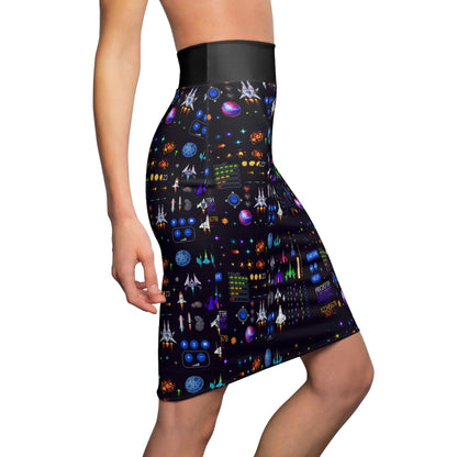 Space Invaders Pencil Skirt (AOP)