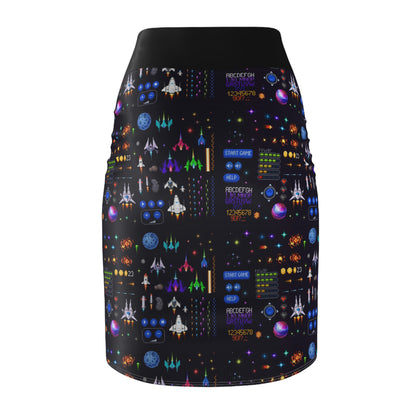 Space Invaders Pencil Skirt (AOP)