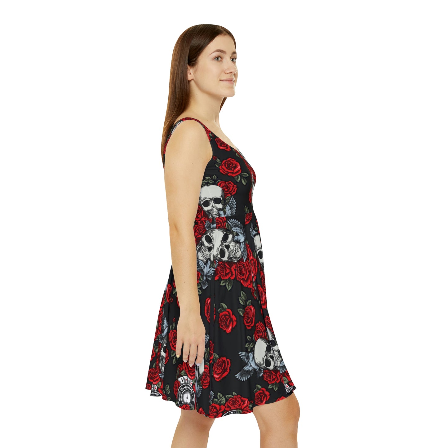 Women's Skater Dress Skulls and Roses