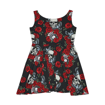 Women's Skater Dress Skulls and Roses